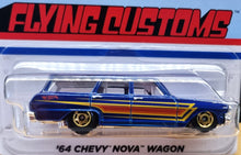 Load image into Gallery viewer, Hot Wheels 2021 '64 Chevy Nova Wagon Navy Blue Flying Customs 2/8 New Long Card