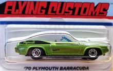Load image into Gallery viewer, Hot Wheels 2021 '70 Plymouth Barracuda Green Flying Customs 4/8 New Long Card