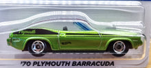 Load image into Gallery viewer, Hot Wheels 2021 '70 Plymouth Barracuda Green Flying Customs 4/8 New Long Card