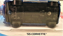 Load image into Gallery viewer, Hot Wheels 2018 '55 Corvette Blue #192 Then and Now 3/10 New