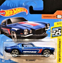 Load image into Gallery viewer, Hot Wheels 2018 '70 Camaro Blue #153 HW Speed Graphics 7/10 New