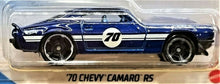 Load image into Gallery viewer, Hot Wheels 2021 '70 Chevy Camaro RS Navy Blue #179 Then & Now 8/10 New Long Card