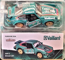 Load image into Gallery viewer, Majorette 2020 Porsche 934 Mint Green #269 Vintage Deluxe Cars New Long Card