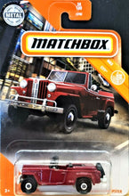 Load image into Gallery viewer, Matchbox 2020 1948 Willys Jeepster Red #38 MBX City New Long Card