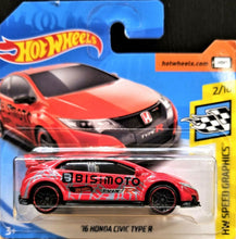 Load image into Gallery viewer, Hot Wheels 2018 '16 Honda Civic Type R Red #126 HW Speed Graphics 2/10 New