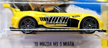 Load image into Gallery viewer, Hot Wheels 2017 '15 Mazda MX-5 Miata Yellow #80 HW Speed Graphics New 9/10 New