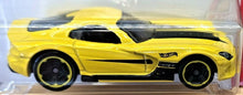 Load image into Gallery viewer, Hot Wheels 2013 SRT Viper 2017 Yellow #199 Then and Now 10/10 New Long Card