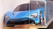 Load image into Gallery viewer, Matchbox 2021 McLaren 720S Spider Blue MBX Showroom #20/100 New Long Card