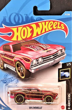 Load image into Gallery viewer, Hot Wheels 2021 '69 Chevelle Clear Red #77 X-Raycers 1/5 New Long Card