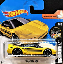 Load image into Gallery viewer, Hot Wheels 2017 '90 Acura NSX Yellow #94 Nightburnerz 4/10 New