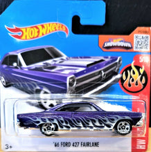 Load image into Gallery viewer, Hot Wheels 2016 '66 Ford 427 Fairlane Purple #95 HW Flames 5/10 New