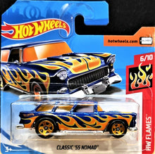 Load image into Gallery viewer, Hot Wheels 2018 Classic '55 Nomad Blue #146 HW Flames 6/10 New