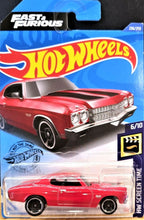 Load image into Gallery viewer, Hot Wheels 2020 '70 Chevelle SS Red #236 HW Screen Time 6/10 New Long Card