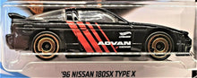 Load image into Gallery viewer, Hot Wheels 2018 '96 Nissan 180SX Type X Black #91 Nightburnerz 7/10 New