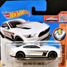 Load image into Gallery viewer, Hot Wheels 2016 2015 FORD MUSTANG GT White #121 MUSCLE MANIA 1/10 New