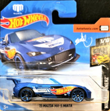 Load image into Gallery viewer, Hot Wheels 2018 '15 Mazda MX-5 Miata Blue #167 Nightburnerz 3/10 New