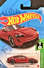 Load image into Gallery viewer, Hot Wheels 2021 Porsche Taycan Turbo S Maroon #208 HW Green Speed 4/5 New