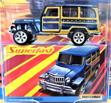 Load image into Gallery viewer, Matchbox 2020 1962 Willys Jeep Wagon Blue #13 Superfast New