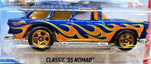 Load image into Gallery viewer, Hot Wheels 2018 Classic '55 Nomad Blue #146 HW Flames 6/10 New