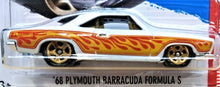 Load image into Gallery viewer, Hot Wheels 2017 '68 Plymouth Barracuda Formula S Pearl White #9/10 HW Flames New