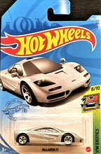 Load image into Gallery viewer, Hot Wheels 2021 McLaren F1 Silver #235 HW Exotics 8/10 New Long Card