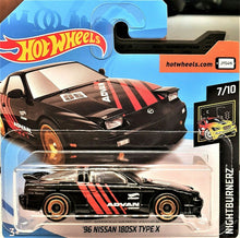 Load image into Gallery viewer, Hot Wheels 2018 '96 Nissan 180SX Type X Black #91 Nightburnerz 7/10 New