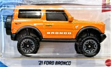 Load image into Gallery viewer, Hot Wheels 2021 Ford Bronco Orange #100 Then & Now 3/10 New Long Card