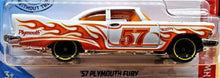 Load image into Gallery viewer, Hot Wheels 2020 '57 Plymouth Fury White #168 HW Flames 2/10 New Long Card
