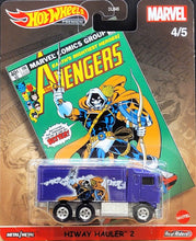 Load image into Gallery viewer, Hot Wheels 2021 Hiway Hauler 2 Purple Pop Culture Marvel 4/5 New - Taskmaster