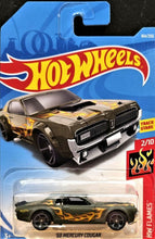 Load image into Gallery viewer, Hot Wheels 2019 '68 Mercury Cougar Matte Dark Green #164 HW Flames 2/10 New