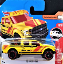 Load image into Gallery viewer, Hot Wheels 2017 '15 Ford F-150 Yellow #65 HW Rescue 10/10 New