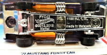Load image into Gallery viewer, Hot Wheels 2019 '71 Mustang Funny Car Purple #57 HW Flames 8/10 New Long Card