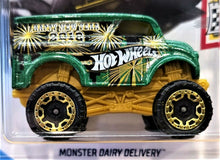 Load image into Gallery viewer, Hot Wheels 2018 Monster Dairy Delivery Green #76 Holiday Racers 3/6 New