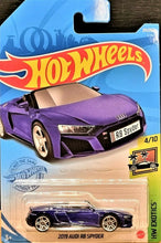 Load image into Gallery viewer, Hot Wheels 2021 2019 Audi R8 Spyder Blue #211 HW Exotics 4/10 New Long Card