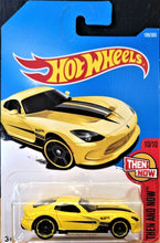 Load image into Gallery viewer, Hot Wheels 2013 SRT Viper 2017 Yellow #199 Then and Now 10/10 New Long Card