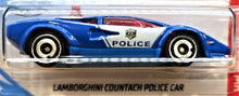 Load image into Gallery viewer, Hot Wheels 2019 Lamborghini Countach Police Car Blue #142 HW Rescue 2/10 New