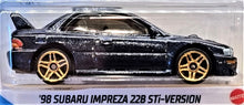 Load image into Gallery viewer, Hot Wheels 2021 '98 Subaru Impreza 22B STI-Version Blue #124 HW J-Imports 1/10