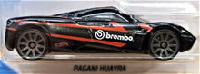 Load image into Gallery viewer, Hot Wheels 2019 Pagani Huayra Black #148 HW Speed Graphics 5/10 New Long Card