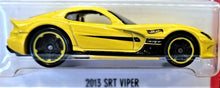 Load image into Gallery viewer, Hot Wheels 2013 SRT Viper 2017 Yellow #199 Then and Now 10/10 New Long Card