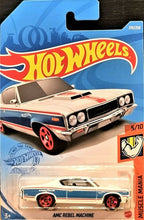 Load image into Gallery viewer, Hot Wheels 2021 AMC Rebel Machine White #219 Muscle Mania 5/10 New Long Card