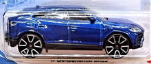 Load image into Gallery viewer, Hot Wheels 2021 '17 Lamborghini Urus Blue #64 Factory Fresh 4/10 New Long Card