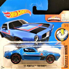 Load image into Gallery viewer, Hot Wheels 2016 '73 Pontiac Firebird Blue #123 Muscle Mania 3/10 New