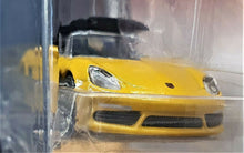 Load image into Gallery viewer, Majorette 2017 Porsche 718 Boxster Yellow #209 Premium Cars New Long Card