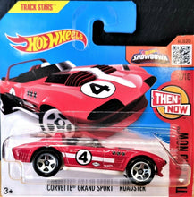 Load image into Gallery viewer, HOT WHEELS 2016 Corvette Grand Sport Roadster Red #102 Then and New 2/10 New