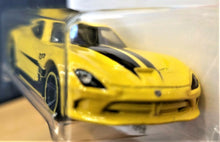 Load image into Gallery viewer, Hot Wheels 2013 SRT Viper 2017 Yellow #199 Then and Now 10/10 New Long Card