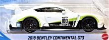 Load image into Gallery viewer, Hot Wheels 2021 2018 Bentley Continental GT3 Racing White #133 HW Race Day 7/10