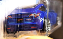 Load image into Gallery viewer, Hot Wheels 2020 Tesla Model 3 Deep Blue #112 Factory Fresh 9/10 New Long Card