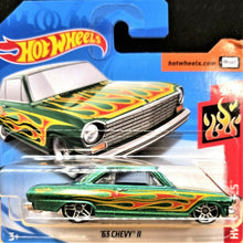 Load image into Gallery viewer, Hot Wheels 2018 '63 Chevy II Green #110 HW Flames 9/10 New