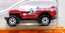 Load image into Gallery viewer, Matchbox 2021 1948 Willys Jeep Red MBX Off-Road #76/100 New Long Card