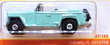 Load image into Gallery viewer, Matchbox 2021 1948 Willys Jeepster Mint Green MBX Off-Road #67/100 New Long Card
